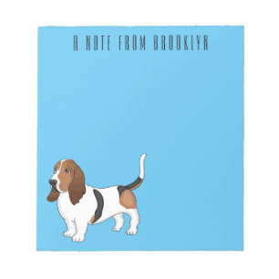 Basset hound dog cartoon illustration  notepad