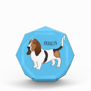 Basset hound dog cartoon illustration photo block