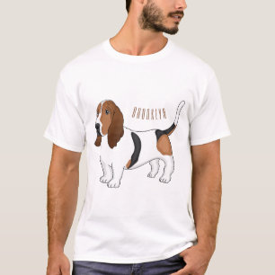Basset hound dog cartoon illustration T-Shirt