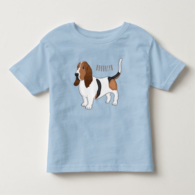 Basset hound dog cartoon illustration  toddler T-Shirt (Front)