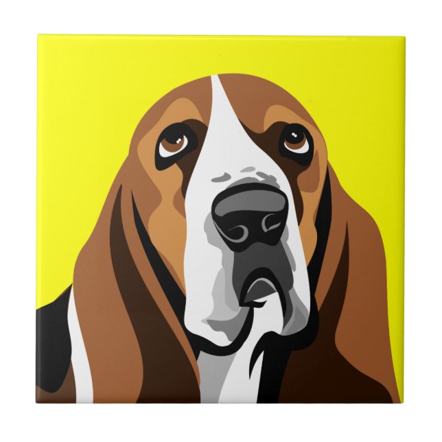 Basset Hound Dog Ceramic Tile (Front)