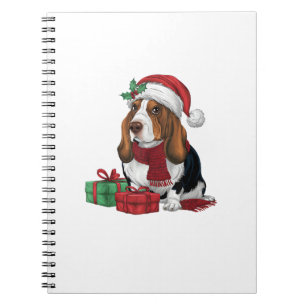 Basset Hound Dog Christmas Parties Holiday Santa D Notebook