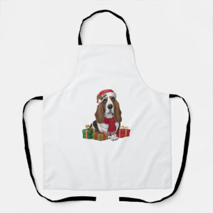 Basset Hound Dog Christmas Parties Santa Dog Lover Apron
