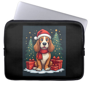Basset Hound Dog Christmas Parties Santa Dog Lover Laptop Sleeve