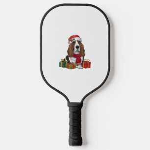 Basset Hound Dog Christmas Parties Santa Dog Lover Pickleball Paddle