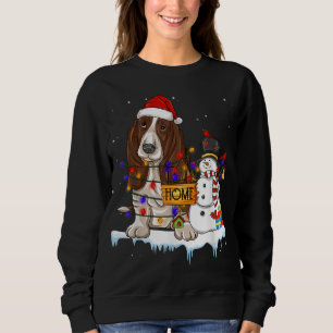 basset hound Dog Christmas Snowman Xmas Lights Paj Sweatshirt