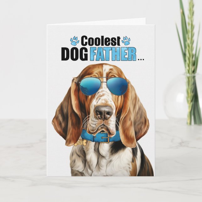 Basset Hound Dog Coolest Dad Father's Day Holiday Card (Front)
