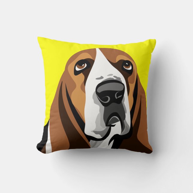Basset Hound Dog Cushion (Front)