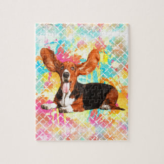 Basset Hound Dog Flying Ears Jigsaw Puzzle