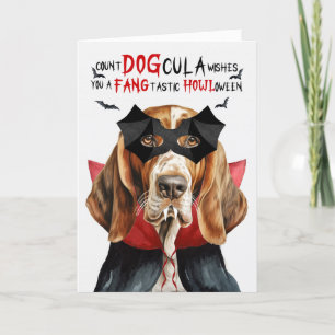 Basset Hound Dog Funny Count DOGcula Halloween Holiday Card