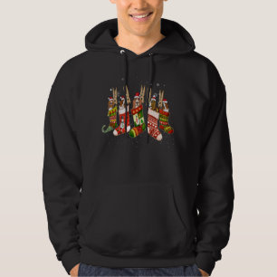 Basset Hound Dog In Christmas Sock Santa Hat Xmas Hoodie