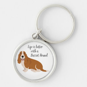 Basset hound dog key ring
