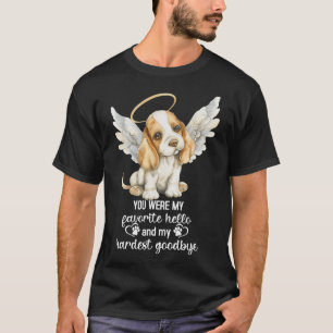Basset Hound Dog Memorial Angel Paw Prints Wings T-Shirt