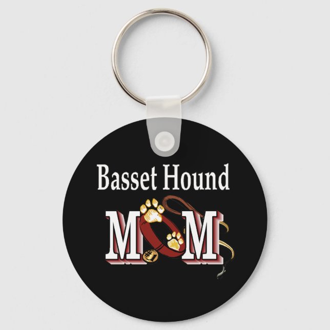 Basset Hound Dog MOM Key Ring (Front)