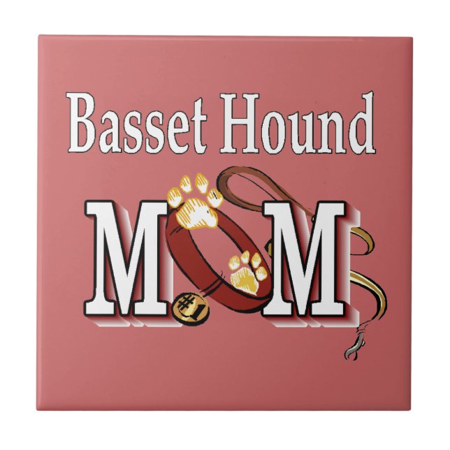Basset Hound Dog MOM Tile (Front)