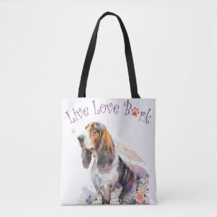 Basset Hound Dog Mum Floral Tote Bag