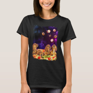 Basset Hound Dog Puppies In Space Beagle Puppies T-Shirt