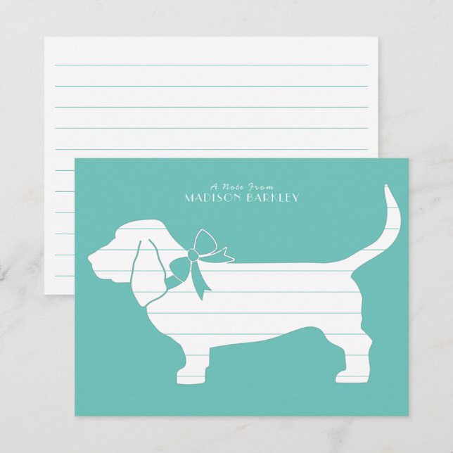 Basset Hound Dog Puppy Thank You Card (Front/Back)