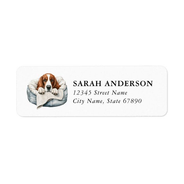 Basset Hound Dog Return Address Labels (Front)