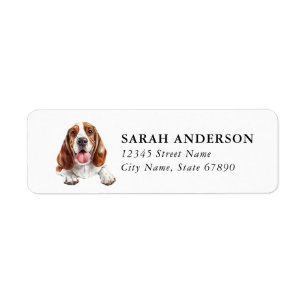 Basset Hound Dog Return Address Labels