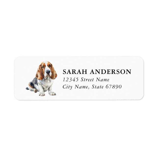Basset Hound Dog Return Address Labels (Front)
