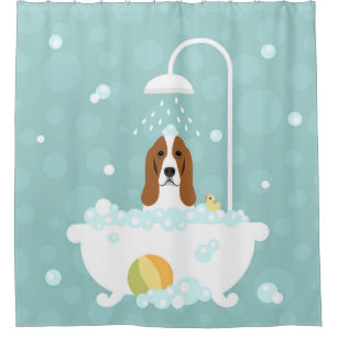 Basset Hound Dog Shower Curtain