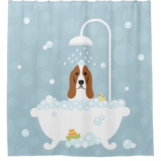 Basset Hound Dog Shower Curtain (Front)