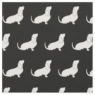 Basset Hound Dog Silhouette Pet Fabric