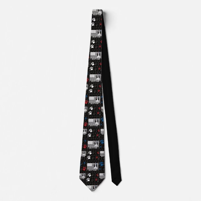 Basset Hound Dog Sunglasses American Flag Tie (Front)