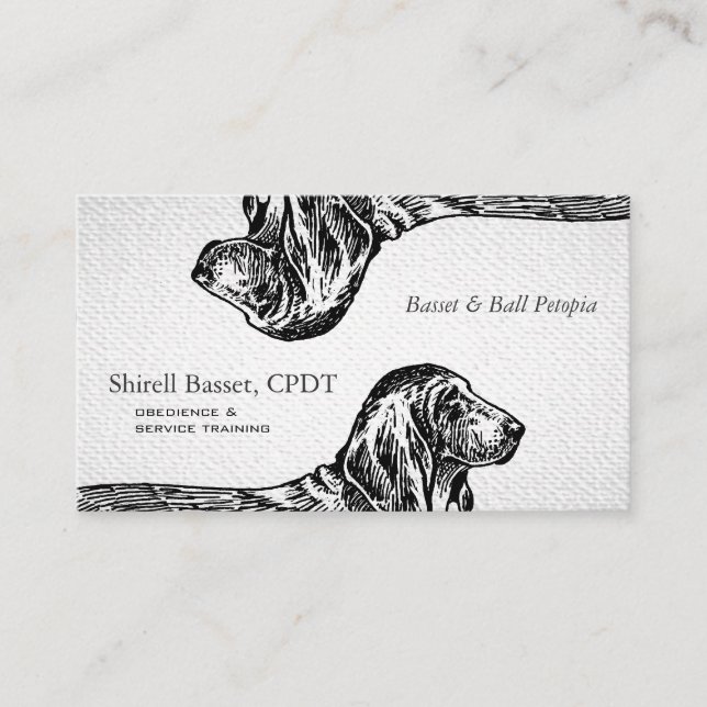 Basset Hound Dog Textured Look Business Card (Front)