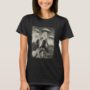 Basset Hound Dog UFO Alien Extraterrestrial Selfie T-Shirt
