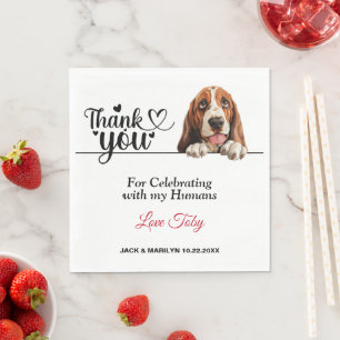 Basset Hound Dog Wedding Cocktail Napkin