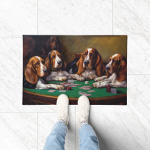 Basset Hound Dogs Playing Poker Art