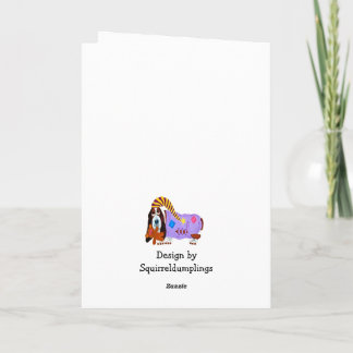 Basset Hound Easter Bunny Holiday Card