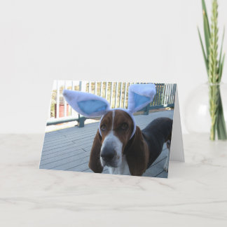 Basset Hound Easter Card