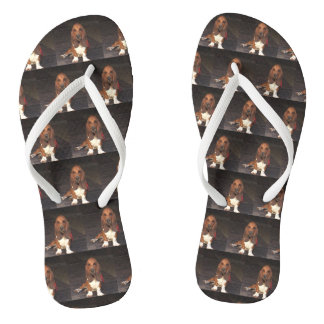 Basset hound flip flops