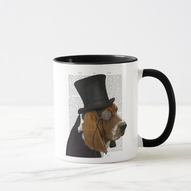 Basset Hound, Formal Hound and Hat Mug (Right)
