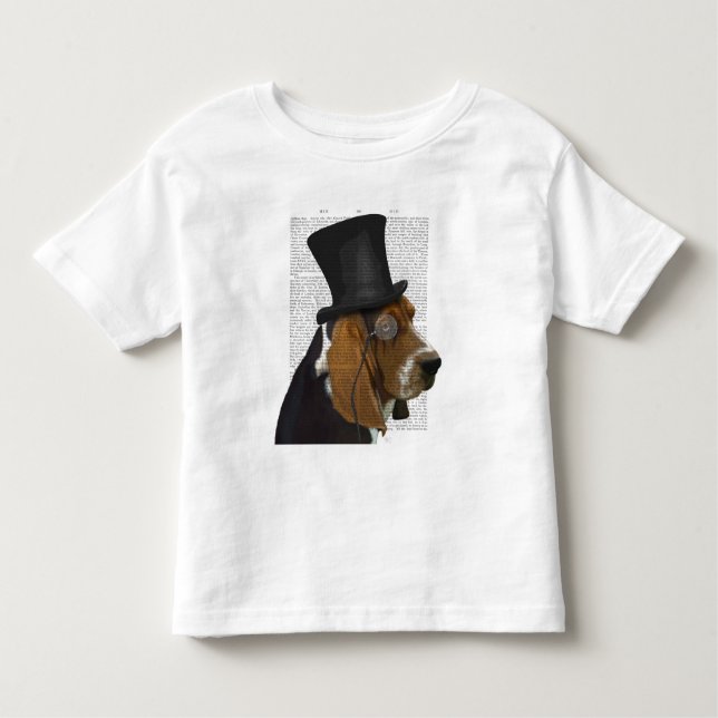 Basset Hound, Formal Hound and Hat Toddler T-Shirt (Front)