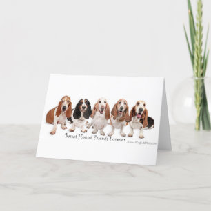Basset Hound Friends Forever Card