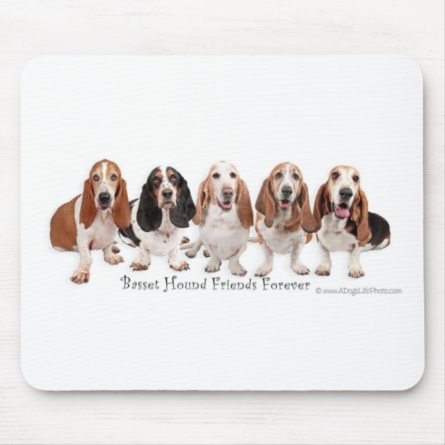 Basset Hound Friends Forever Mouse Pad (Front)