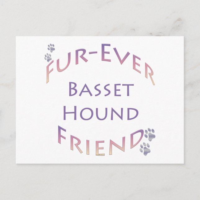Basset Hound Furever Postcard (Front)