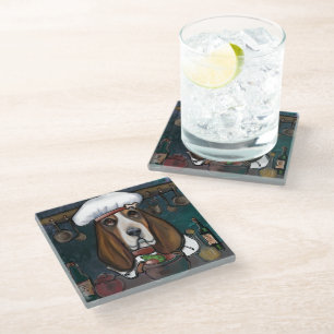 BASSET HOUND GLASS COASTER