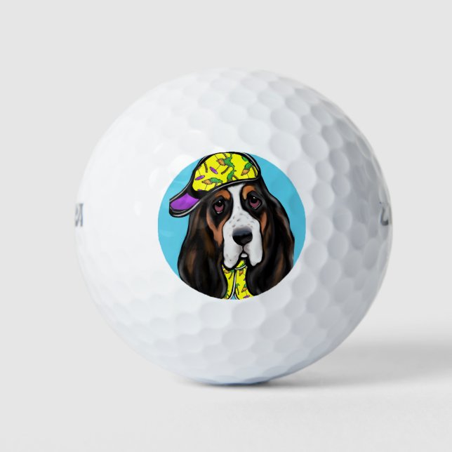 Basset Hound  Golf Balls (Front)