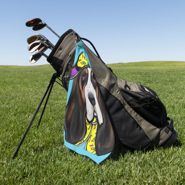 Basset Hound  Golf Towel (Green)