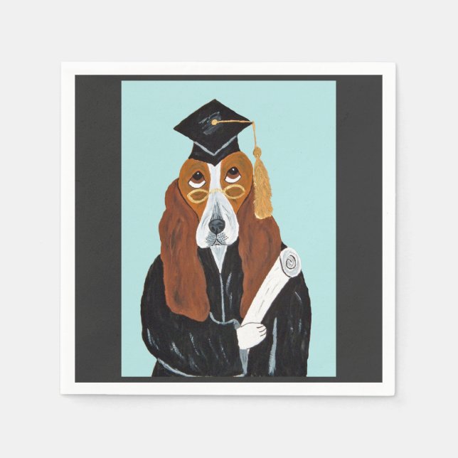 Basset Hound Graduate Napkin (Front)