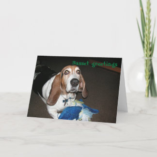Basset hound greeting Card