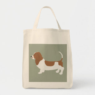 Basset Hound Grocery Tote Bag