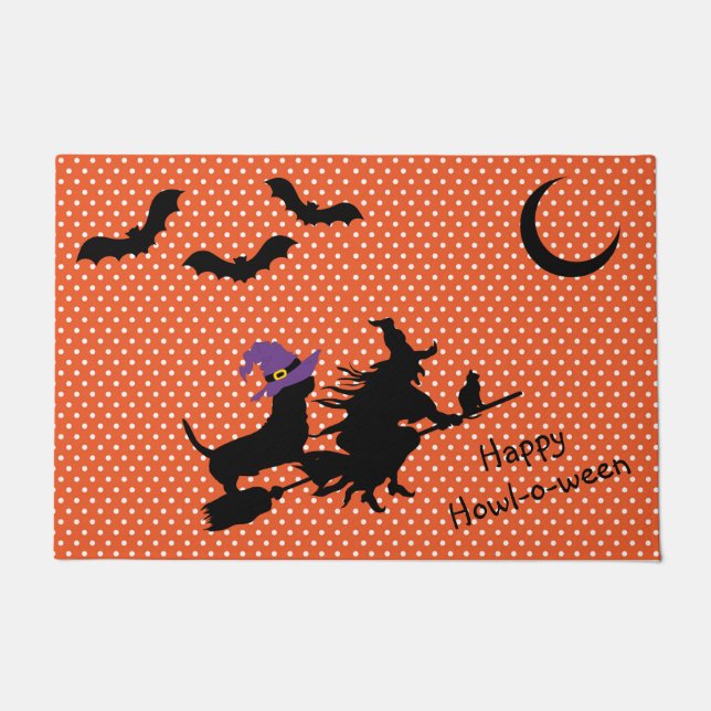Basset Hound Halloween Doormat (Front)