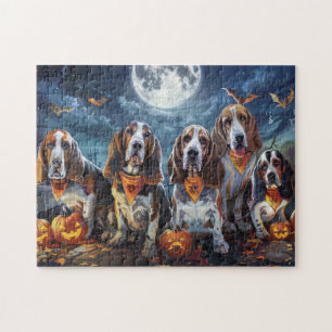 Basset Hound Halloween Spooky Jigsaw Puzzle