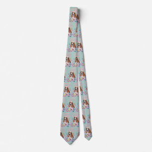 Basset Hound Happy Easter Tie